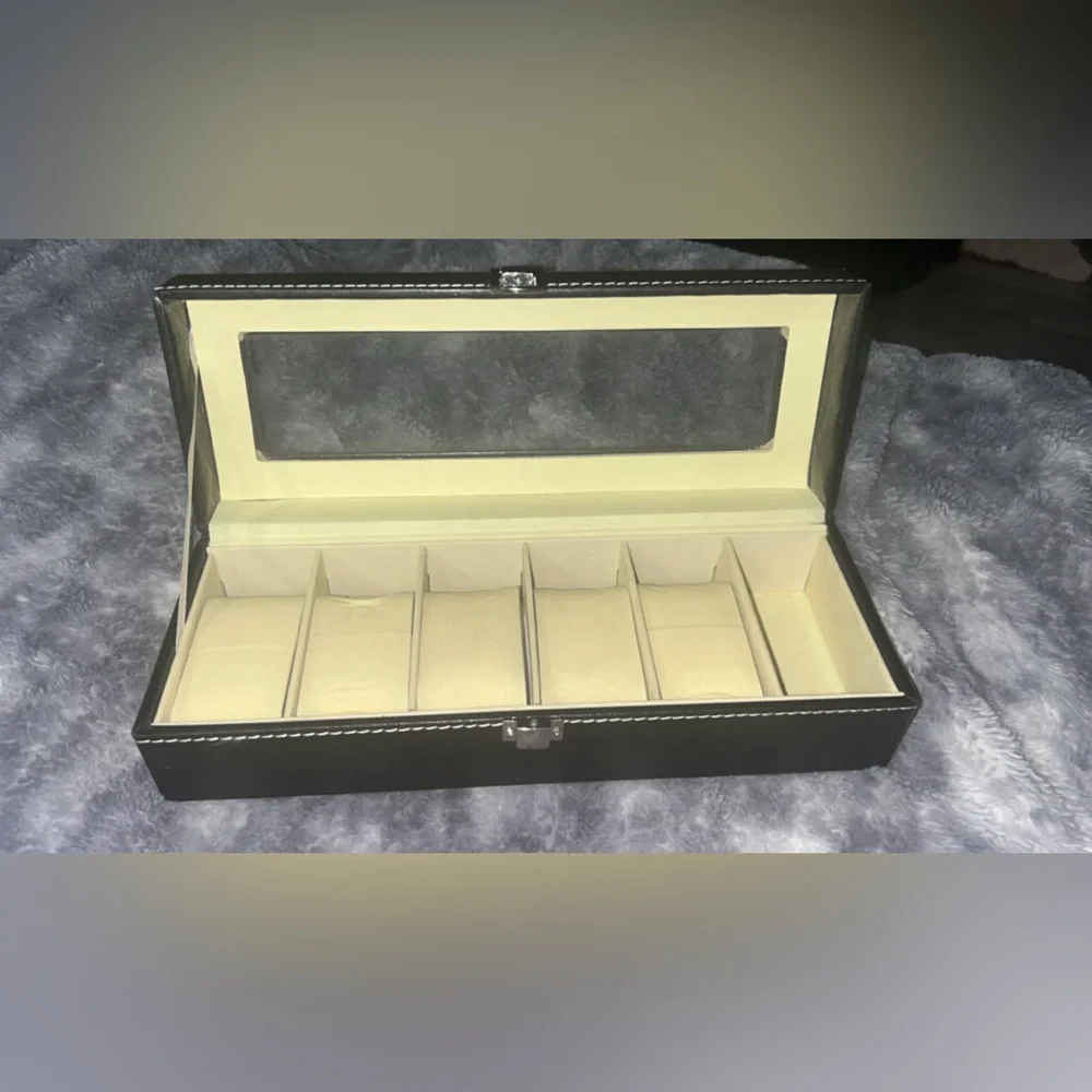 Watch Box Case Organizer 6 Slots Watches Holder Jewelry Storage Display Gift